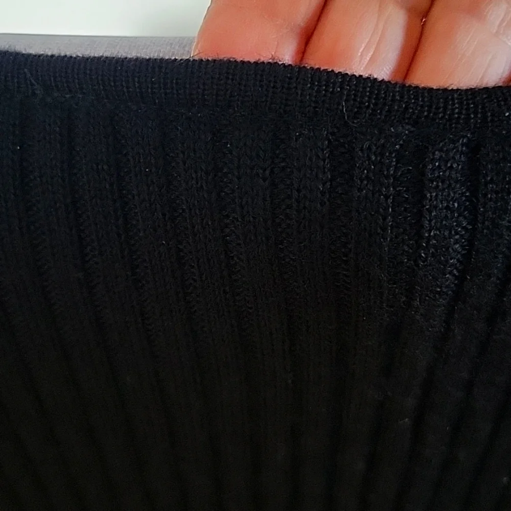 Carole Little Sweater Dress, Large, Black & Gray